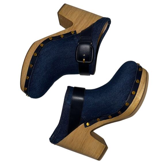 Brand New Veronica Beard Dacey Blue Denim Clogs Mule Size 9 - Picture 9 of 12